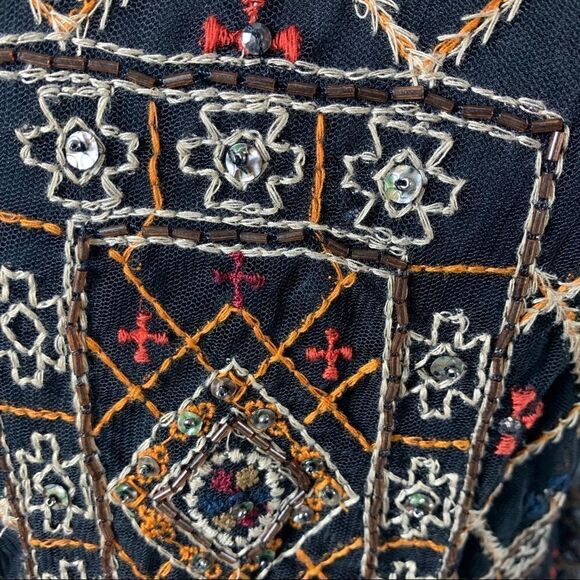 Zara Boho Embroidered Embellished beaded blouse - Picture 5 of 11